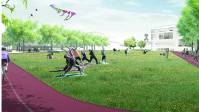 Visualisierung, 3. Preis: FLOSUNDK architektur + urbanistik GmbH (Saarbrücken), Juca architektur und landschaftsarchitektur GbR (Berlin) und WSV Ingenieure (Saarbrücken) Visualisierung, 3. Preis: FLOSUNDK architektur + urbanistik GmbH (Saarbrücken), Juca architektur und landschaftsarchitektur GbR (Berlin) und WSV Ingenieure (Saarbrücken)