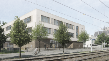 Architektenwettbewerb Grundschule Wallenbaum - 1. Preis - Perspektive Haupteingang Pfarrer-Bungarten-Straße Image