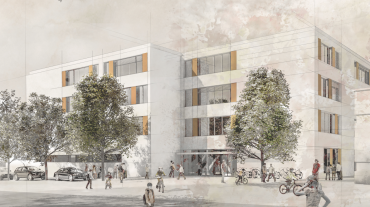 Architektenwettbewerb Grundschule Wallenbaum - 3. Preis - Perspektive Haupteingang Pfarrer-Bungarten-Straße Image