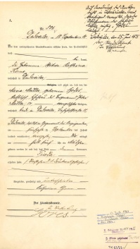 Historisches, handgeschriebenes Dokument aus dem Jahr  1914